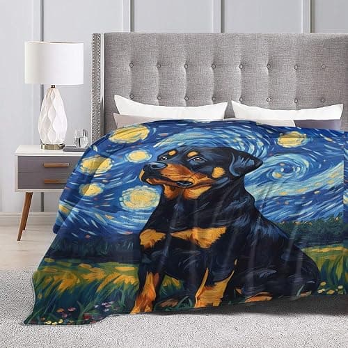 Rottweiler starry night blanket thumbnail 2