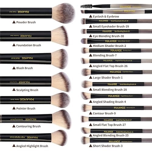 MAANGE Makeup Brushes 30 Pcs Makeup Kit, Multi-functional Makeup Tool Set with 20 Pcs Makeup Brush Foundation Brush Make up Brushes Set with Bag,Black thumbnail 7