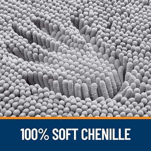 OLANLY Bathroom Rugs 30x20, Extra Soft Absorbent Chenille Bath Rugs, Rubber Backing Quick Dry, Machine Washable Bath Mats for Bathroom Floor, Tub and Shower, Home Decor Accessories, Grey - Grey - 30" x 20" thumbnail 3