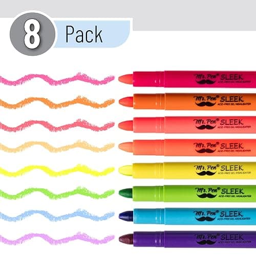 Mr. Pen No Bleed Gel Highlighter, Bible Highlighters, Assorted Colors, Pack of 8 thumbnail 2