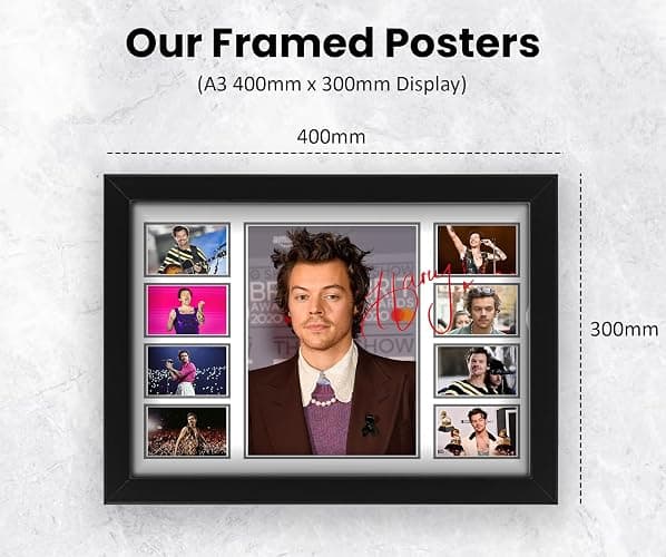 Harry Styles Signed Poster Print - Limited Edition Autograph Fan Gift – Collectible Memorabilia Merchandise (Framed A4 (30x21cm)) thumbnail 3