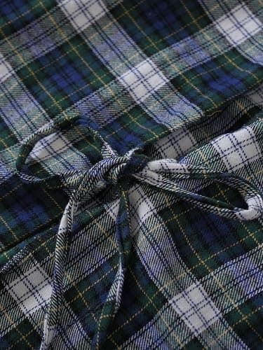 Latuza Men's Cotton Flannel Long Robe Full Length Plaid Bathrobe thumbnail 6