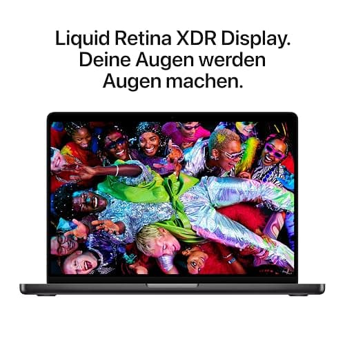 Apple MacBook Pro 14,2" Laptop mit M5 Chip, 10-Core CPU, 10-Core GPU: Entwickelt für Apple Intelligence, Liquid Retina XDR Display, 16GB gemeinsamer Arbeitsspeicher, 512GB SSD Speicher; Space Schwarz thumbnail 4