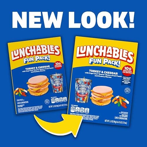 Lunchables, Turkey & Cheddar Capri Sun Roarin', 3.2 oz & 6 fl oz Pkg | 11g Protein per Serving, No Prep Needed, Convenient Grab-and-Go Lunch & Protein Snacks for Kids, One Serving Tray thumbnail 4