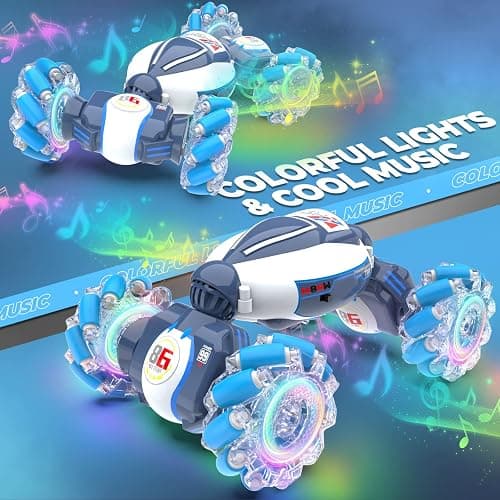 Gesture Sensing RC Stunt Car - Boys Toys Age 6-12, 360° Rotating 4WD Hand Controlled Remote Control Twist Car with Light & Music, Cool Birthday Presents and Ideas Gifts for Kids Age 7 9 10 11 12 yr thumbnail 2