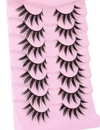 False Eyelashes Manga Anime Lashes Japanese Cosplay Spiky Lashes Mink Dramatic Thick Fake Eyelashes Extensions Doll Strip Lashes 7 Pairs Pack by EYDEVRO thumbnail 5