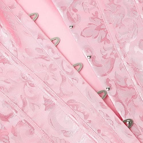 Corset Top for Women Renaissance Overbust Lace Up Bustier Corset Tops | Off Shoulder Floral Corset Top with Lace Sleeves for Renaissance Fair, Gothic, Steampunk, Pirate, Fairy, Halloween Costumes thumbnail 5