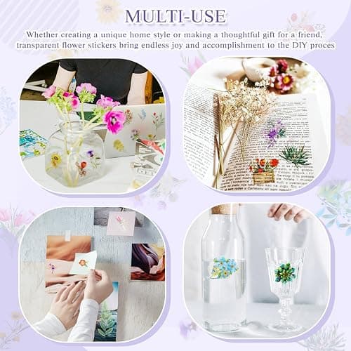 240Pcs Gilt Flower Stickers for Scrapbooking,Self-Adhesive Floral Stickers Scrapbook Supplies Journaling for Water Bottle Adult Card Making Letters DIY Cards Decoration thumbnail 7
