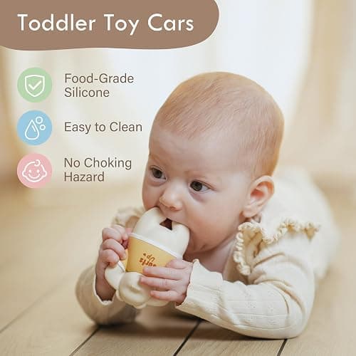 Moonkie Surf & Go Toy Cars Sets(5 Pcs), Silicone Soft Play Vehicles, Baby Car Gifts for 6 Months+ Boy and Girl, BPA-free, Sensory Toys for Toddler & Kids, Play Vehicles for Home & Travel thumbnail 5