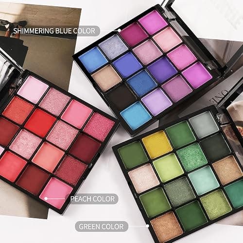 Boobeen Colorful Eyeshadow Palette Makeup-16 Colors, Matte and Glitter Eyeshadow, Bright Eyeshadow palettes, Blendable, Easy to Build Dramatic Glamour Looks thumbnail 6