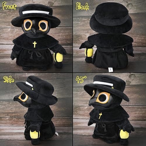 AULUDA Plague Doctor Plush Toy, 16" Big Weighted Spook Cute Stuffed Plushie Pillow Doll, Soft Large Fluffy Halloween Hugging Cushion Decor, Present for Kids and Adults thumbnail 6