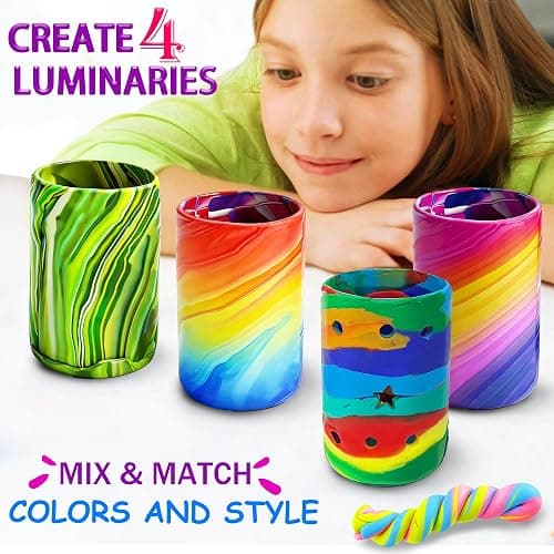 MHMYDIS Make Your Own Clay Luminaries - Arts and Crafts kit for Boys Girls and Teens Age 6 7 8 9 10 11 12 Year Old and up - Creative Clay Lantern Toys for 8-12 Year Olds thumbnail 4