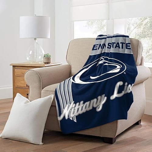 Penn State Nittany Lions 46" x 60" NCAA Officially Licensed Throw Blanket – Super Soft Lightweight Fleece Blanket for Game Day, Dorms, Couch, Travel & Tailgating Comfort - Image 1
