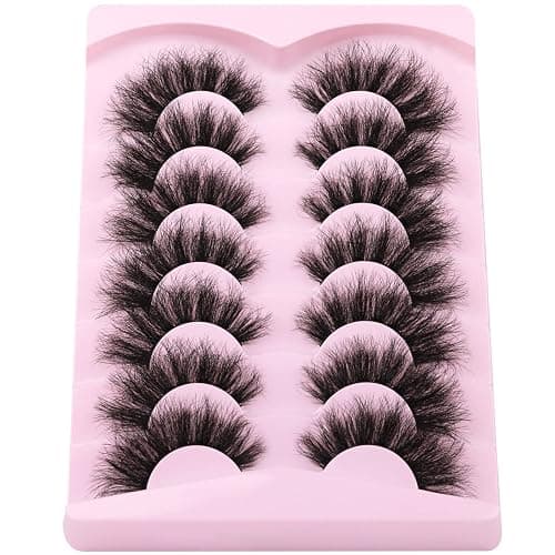 Kiromiro Lashes Volume False Eyelashes Wispy Faux Mink Eyelashes Long Dramatic Lashes 8D Volume Strip Eyelashes Cat Eye Lashes Pack thumbnail 7