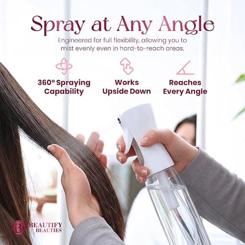 BeautifyBeauties Continuous Spray Bottle for Hair, 10.1 oz Mister Spray | Perfect for barbers, salons, household cleaning, watering plants, pet care, ironing & essential oil scents thumbnail 6