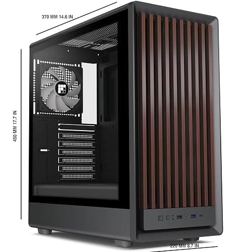 FOIFKIN M1 PC Case -Walnut Front pane Pre-Installed 4 PWM ARGB Fan, ATX Mid-Tower Gaming PC Case, with Type-C,FOIFKIN (Black, M1) thumbnail 10