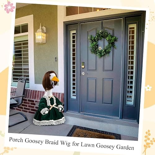 Dansydaisy 3 Pcs Easter Porch Goose Wigs, Porch Goose Outfit Suitable for 17 Inch and 23 Inch Statue, Cute Outdoor Statue Accessories, Patio Yard Goosey Wig for Lawn Garden Easter Decoration(Shocking) thumbnail 6