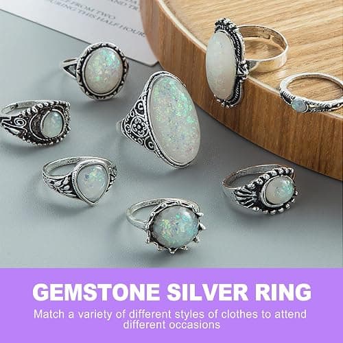 ZeriLion 42 Pcs Vintage Silver Knuckle Ring Set Cool Alt Goth Punk Rings for Women Men Adjustable Stackable Grunge Emo Aesthetic Jewelry Snake Skull Chunky Band Pack thumbnail 6