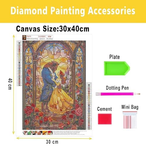 Bellatoi Diamond Painting, Diamond Art, Diamond Painting Pictures for Adults and Children, DIY Painting Kits for Bedroom Living Room Wall and Entrance Decoration thumbnail 3