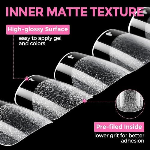 UNA GELLA Extra Short Square Nail Tips XS 216pcs Pre-shape Extra Short Square Press on Nails Gel Tips Full Cover Acrylic Nails False Nails For DIY Salon 12 Sizes thumbnail 7
