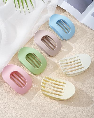 Secroma 6 PCS Flat Hair Clips for Women, French Medium Non Slip Claw Clips | Minimalist Matte Design with Strong Grip for Thick Thin Hair, Keeps Hair Secure for Low Buns, Updos and Everyday Styling thumbnail 7