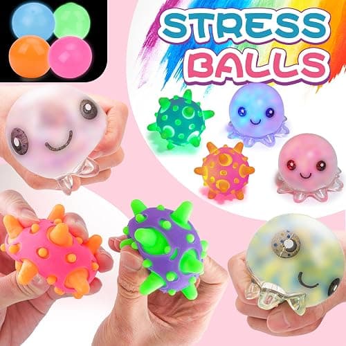 36 Pack Stress Balls, Squishy Balls, Squishy Fidget Stress Relief, Squeeze Ball for Adults Stress Relieve, Prize Box for Friends, Party Favors thumbnail 2
