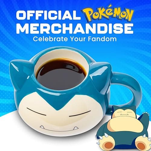 Silver Buffalo Pokemon Snorlax Face Ceramic 3D Sculpted Mug, 20 Ounces thumbnail 5