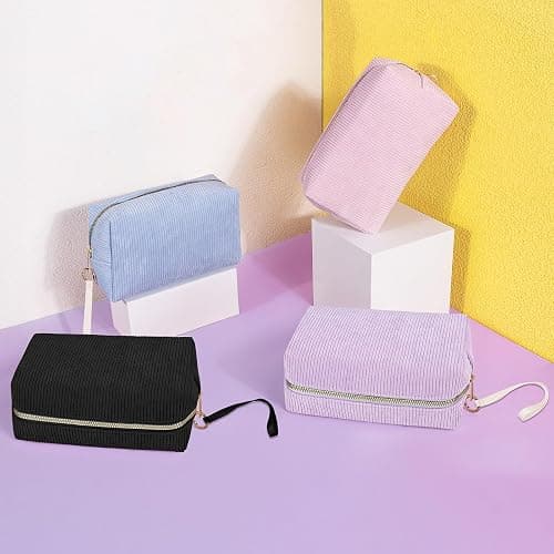 Likesing Tampon Holder for Purse, Corduroy Period Bag Sanitary Napkin Storage Bag for Girls Womens, Portable Feminine Emergency Pad Period Pouch(Black) thumbnail 7