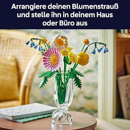LEGO Botanicals Kleiner Sommerstrauß - Kunstblumen Set mit Glockenblumen, Gänseblümchen, Tulpen & mehr - Spielzeug für Mädchen und Teenager ab 9 Jahren - Weihnachtsdeko - Geschenk für Kinder - 10347 thumbnail 9