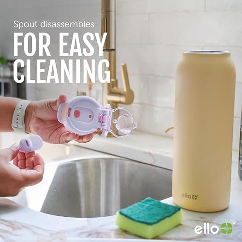 Ello Pop & Fill Stainless Steel Water Bottle with Quick Fill Technology, Double Walled Vacuum Insulated Metal, Leak Proof Locking Lid, Sip & Chug, BPA Free, Holiday Gift for Him Her, 22oz, 32oz, 40oz thumbnail 11