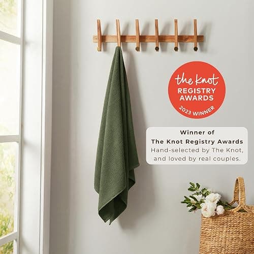 Great Bay Home 100% Cotton 6 Pack 26x16 Hand Towel Set - Absorbent, Quick-Drying, Durable Towels for Bathroom Decor - Low-Twist, Two-Ply Fibers (Forest Green). thumbnail 2
