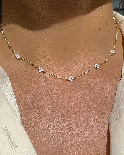 FUNEIA Dainty Silver Gold Necklaces for Women Trendy Non Tarnish 14K Gold Plated Cubic Zirconia Necklace Layered Cute Butterfly Heart Station Choker Necklace Stack for Wedding Prom Brides Jewelry thumbnail 8