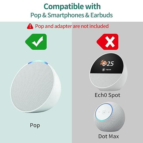 PlusAcc Battery Base for Pop - 5000mAh Portable Charger Stand with 9 Hours Playback Playtime with USB-C Output Port, Charging Dock for iPhone and Other Smart Electronic (White) thumbnail 3