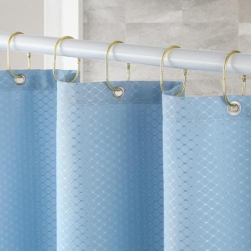 Goowin Shower Curtain Rings, 12 Pcs Shower Curtain Hooks, Oval Snap Shower Rings for Curtain, Metal Gold Shower Curtain Rings Rust Proof, Glide Smoothly Shower Hooks for Shower Curtain Rod (Gold) thumbnail 3