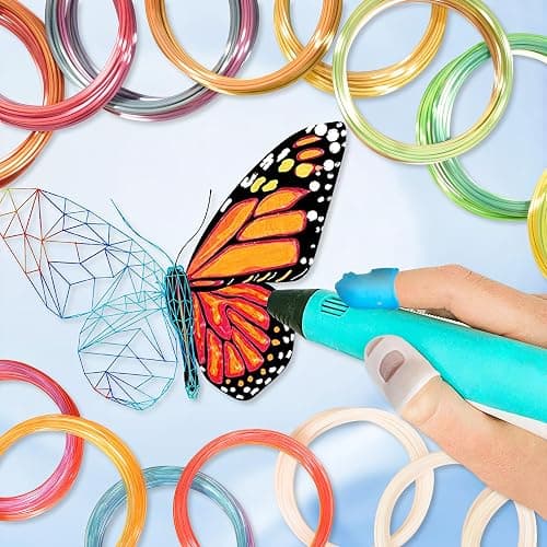 MIKA3D 5 Colors 3D Printing Pen Filament Refill, Each 10m, One Glowing in Dark PLA, One Clear Rainbow, 3 Different Color Silk Rainbow PLA, Total 50m 3D Printer Filament Sample Pack thumbnail 2