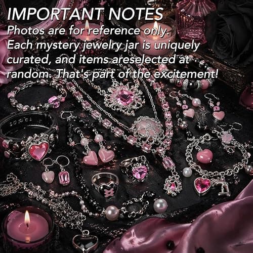 SMUOBT Mystery Jewelry Jar Box Set, Gothic Surprise Gift for Women | Gothic Vintage Jewelry Assortment, Includes Necklace/Earrings/Rings/Bracelet/Keychain, Surprise Mix, Ideal for Birthday thumbnail 6