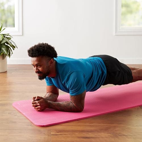 Amazon Basics 1/2 Inch Extra Thick Exercise Yoga Mat with Carrying Strap, Cushioned Support, for Fitness and Gym Workouts thumbnail 9