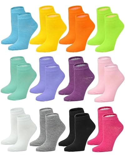 Gelante 12-Pair Women's Ankle Socks, Colorful Comfortable Lightweight Breathable Athletic - Image 1