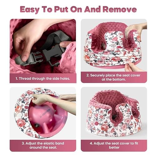Seat Cover Compatible with Bumbo and Nuby Seat, Booster Seats Accessories, Soft Breathable Cover for Baby Girl Boy, Cover Only thumbnail 4