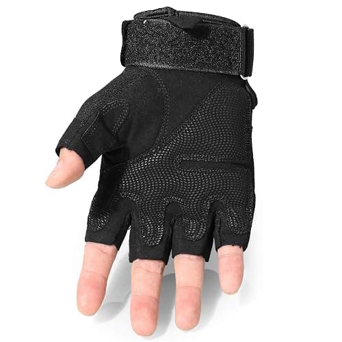 WTACTFUL Tactical Fingerless Gloves Men Women, Breathable Anti-Slip | Impact Resistant, Breathable Nylon, Quick-Dry, Anti-Slip, Adjustable Wrist, for Motorcycle Cycling Work Airsoft Paintball thumbnail 3