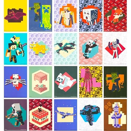 Ultimate Minecraft Party Favors Set - Bundle with 24 Pencils and 24 Mini Posters Featuring Creepers, Zombies, More Plus Stickers | Minecraft Birthday Party Supplies thumbnail 4