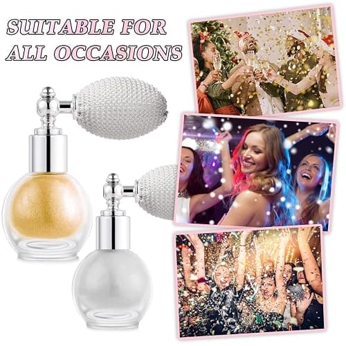Hair and Body Glitter Spray, Holographic Glitter Highlighter Powder, Face Body Clothes Shiny Glitter, Loose Shimmer Hairspray Festival Rave Prom Accessories (Silver) thumbnail 6