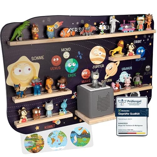 bunnyboo Toniebox Regal - für bis zu 45 Tonies - Testsieger 2024 - Magnetisches Regal für Toniebox und Figuren - geprüfte Qualität - Für Jungen und Mädchen (Astronaut) - Image 1