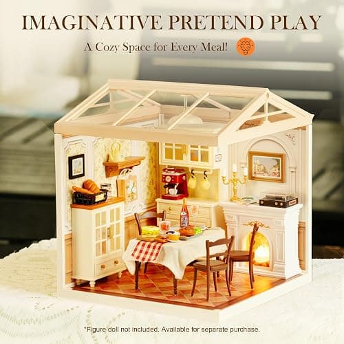 Rolife Super Creator-DIY Plastic Miniature House for Adults, Mini Blocks Model Kit Building Set for Teens 8-12, DIY Crafts/Hobbies/Building Blocks Toys for Teens&Adults (Warm Dining Room) thumbnail 5