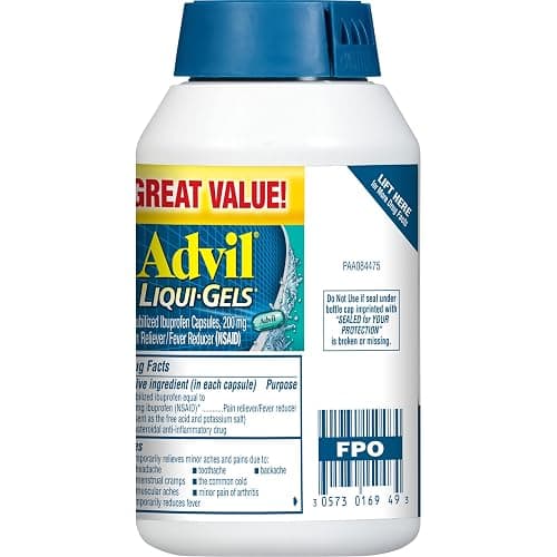 Advil Liqui-Gels Pain Reliever and Fever Reducer, Pain Medicine for Adults with Ibuprofen 200mg for Headache, Backache, Menstrual Pain and Joint Pain Relief - 200 Capsules, Advil PM Ibuprofen - 2 Ct thumbnail 14