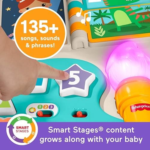 Fisher-Price Baby & Toddler Toy Laugh & Learn 4-in-1 Activity Table & Art Easel with Educational Music for Ages 6+ Months, Multilanguage Version thumbnail 5