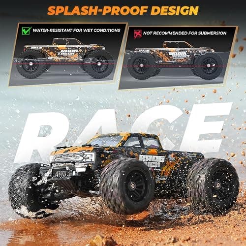 HAIBOXING 1:18 Scale RC Monster Truck 18859E, 2.4GHz Remote Control Fast RC Car 36km/h 4WD Off-Road Water-Resistant Electric Powered Vehicle with Dual Batteries, Ideal for Kids and Adults thumbnail 7