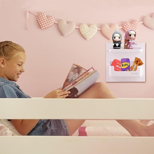 EHKIT Bedside Shelf Accessories Organizer- Wall Mount Self Stick On,Ideal for Glasses,Remote,Earphone, Cell Phone Charger,Manicure Kit thumbnail 6