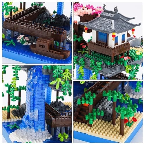 CAXIMSY Cherry Blossom Bonsai Tree House Building Block Sets 3320PCS Chinese Architecture of Peach Blossom Micro Mini Building Set Toy Gift for Kids Adults thumbnail 5