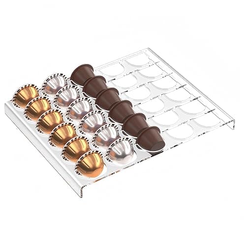 QZYIPI Coffee Pod Storage Holder, Drawer Tray Organizer for Nespresso Vertuoline Capsules Holds 30 Pods for Kitchen, Home, Office Coffee Station, 12.6" x 9.6" - Image 1